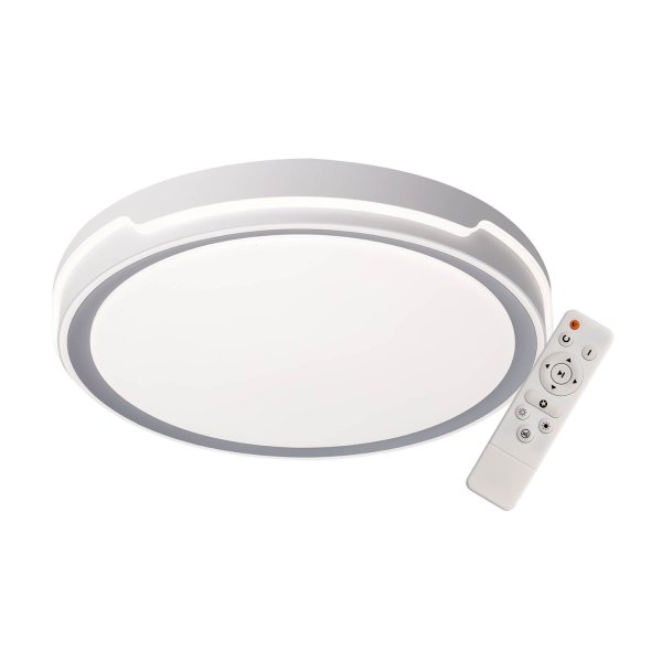 Plafonnier LED dimmable Silver 53W Ø50 cm blanc et argenté, dimmable moderne